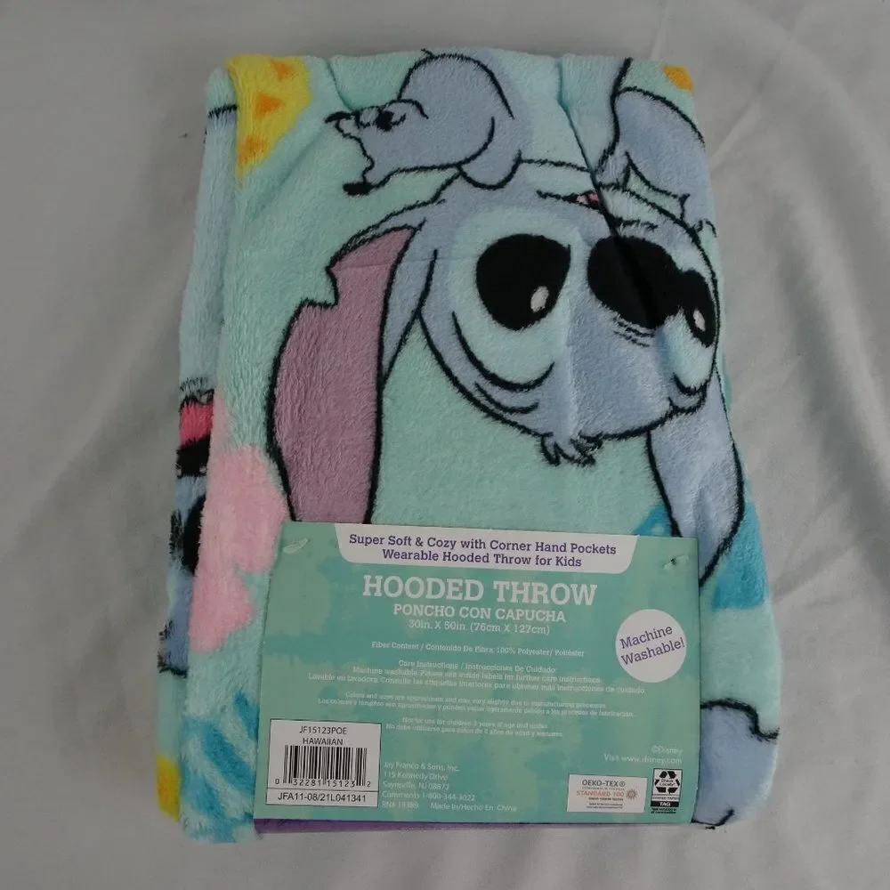 Disney Stitch Kids Hooded Throw 30inX50in